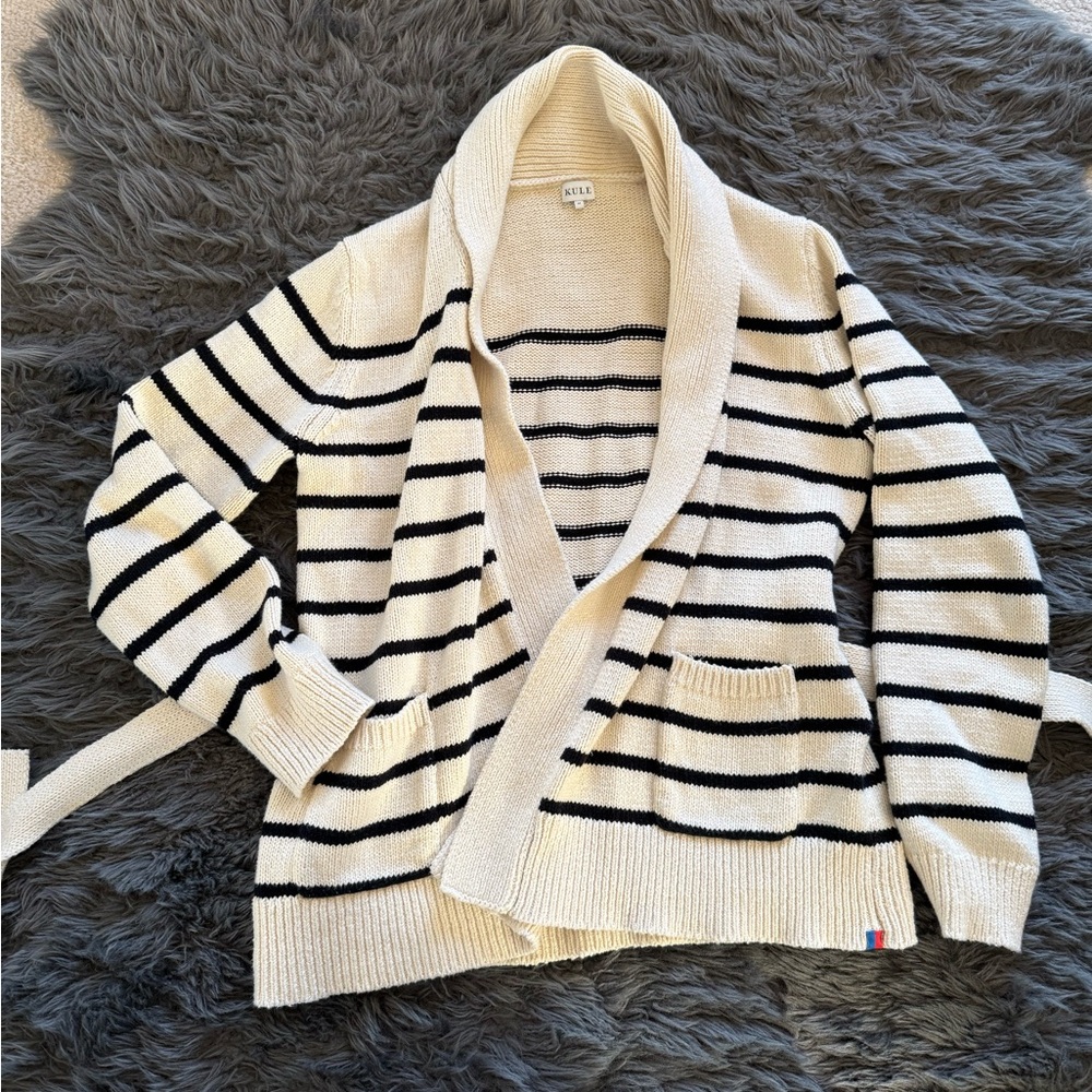 Kule Ricky striped belted cardigan